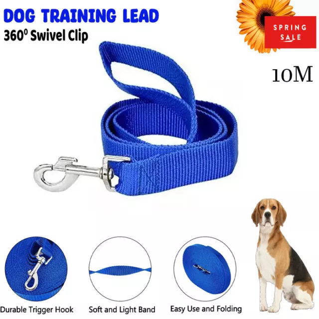 10 Metres Long Dog Training Lead Strong Leash Recall Line Walking Tracking UK