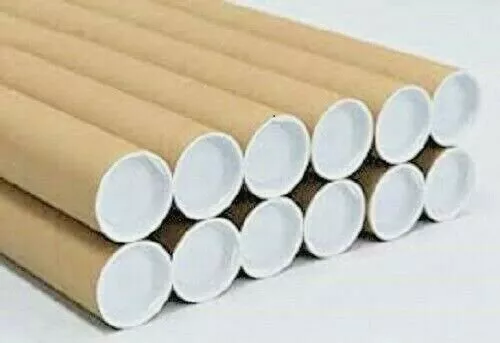 10 2" x 24" Cardboard Shipping Mailing Tube Tubes Cores With End Caps