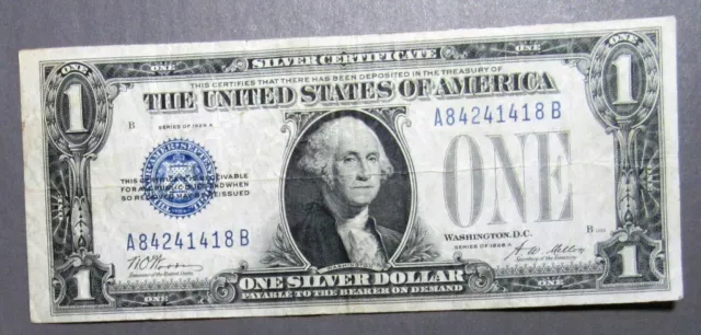 1928A $1 Sm. Size Silver Certificate Note Series Crisp Vf