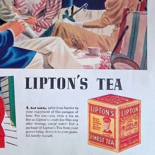 1938 Lipton's Tea Sir Thomas Lipton History Original Print Ad