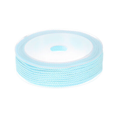 Cuerda de perlas de nailon de 2 mm hilo de nudo chino pulsera hilo, azul claro, 42 ft