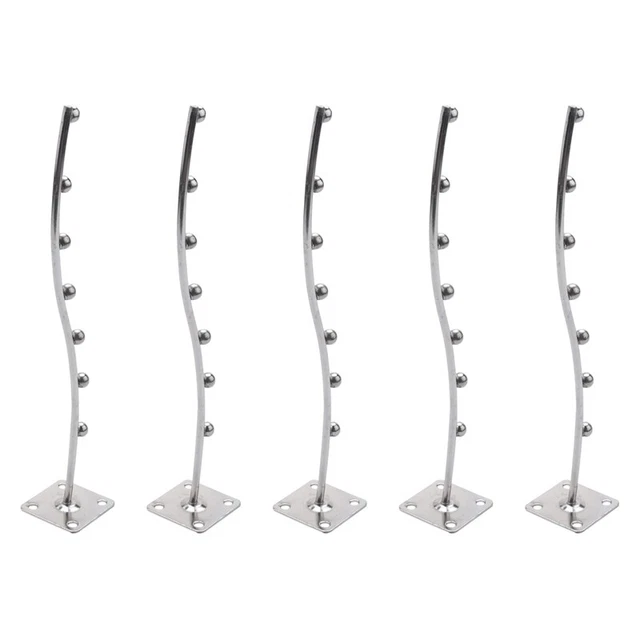 5X Wall Mount Waved Waterfall Hanger Rack 7 Beads Garment Display Hooks T2D5