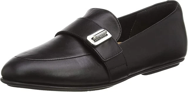 FITFLOP WOMEN'S LENA Loafer-Lock Twist Flat Black (UK_3 36 EU