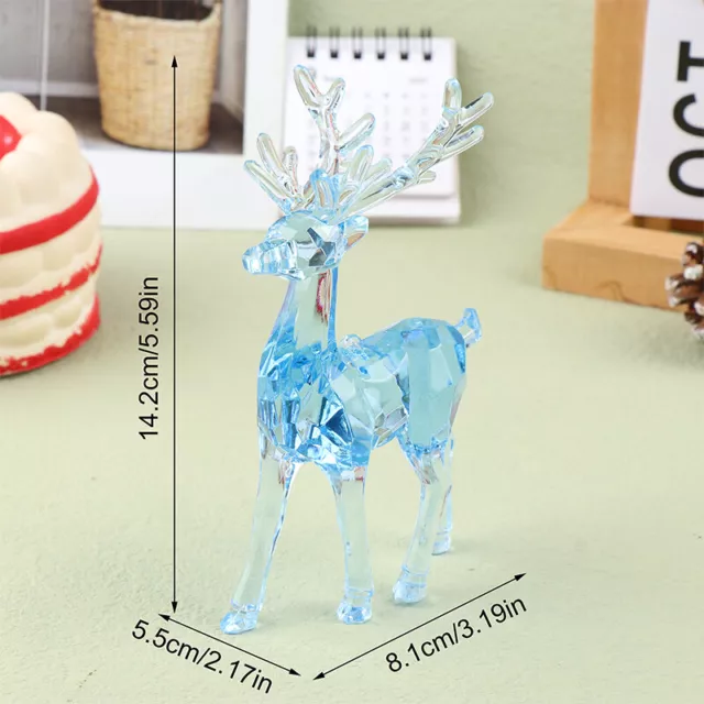 1pc Acryl Hirsch Figuren Desktop Ornament Room Decor Transparente Elch Skulpt Le