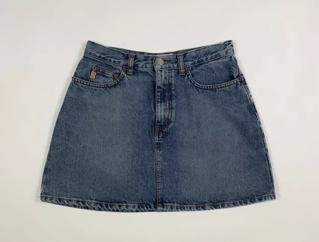 Guess minigonna donna jeans usato W29 tg 43 blu gonna denim vita alta hot T7421