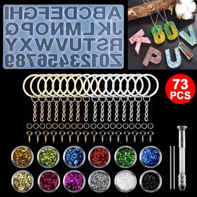 73 Stück Epoxidharz Formen Set Resin Mold DIY Schlüsselbund