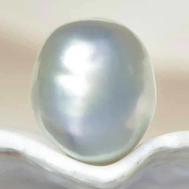 South Sea Pearl Silvery Cream Baroque 11.77 mm Maluku Indonesia 1.56 g undrilled