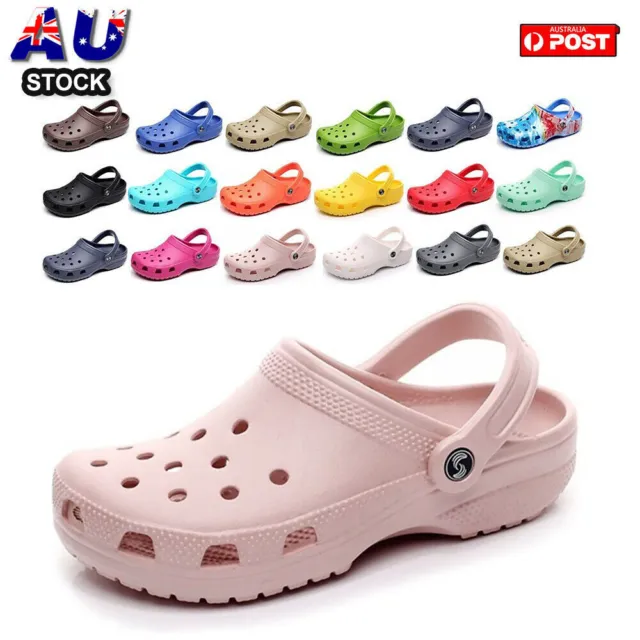 Mens Womens Breathable Garden Clogs Slip On Beach Sandals Slippers Shoes AU