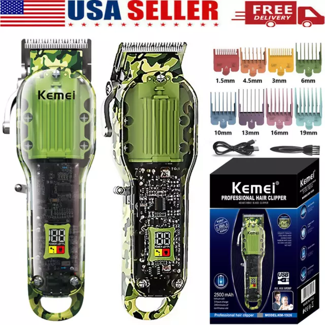 Kemei Pro Hair Clippers Trimmer Kit Men Cutting Machine Barber Salon US Stock