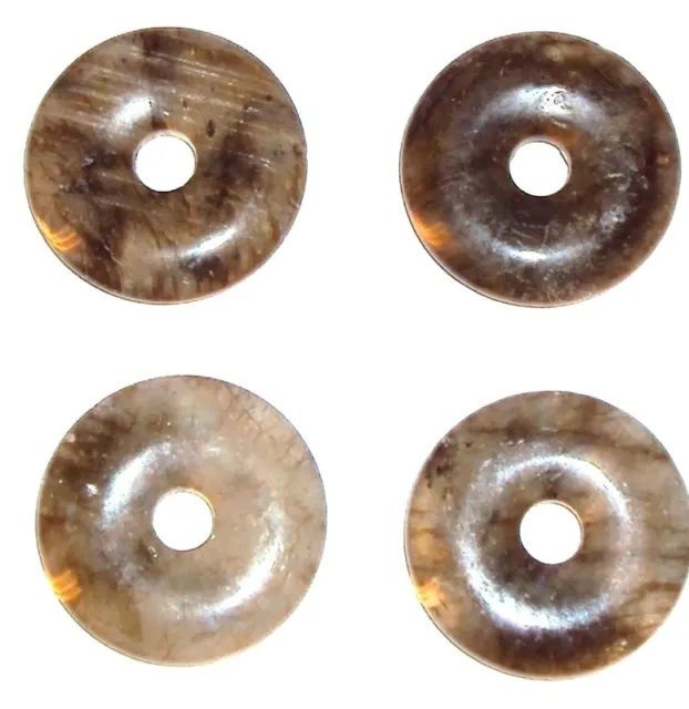 P553 Labradorite 25mm Flat Round Donut Spectrolite Gemstone Pendant Bead 1pc