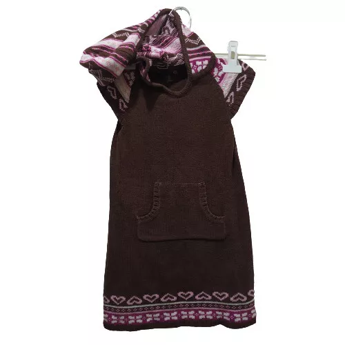 Vestito bambina 4 anni. Maglione Medio. Marrone. Bellissimo. Usato Con cappuccio 3