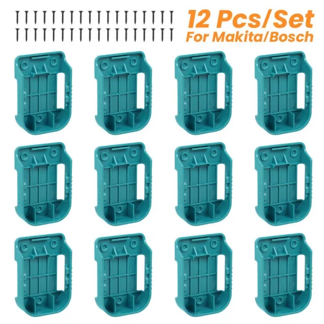 12x Power Battery Mount Hanger Shelf Storage Stand Holder for Bosch Makita 18V