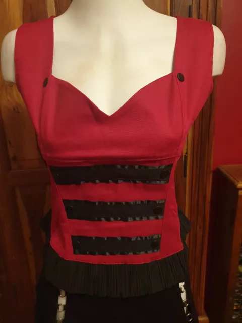 Phaze Clothing Gothic Steampunk Romance Bodice with pleated trim size 18