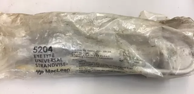 MacLean 5204 Eye Type Universal Strandvise For 1/2" Steel Strand (B266)