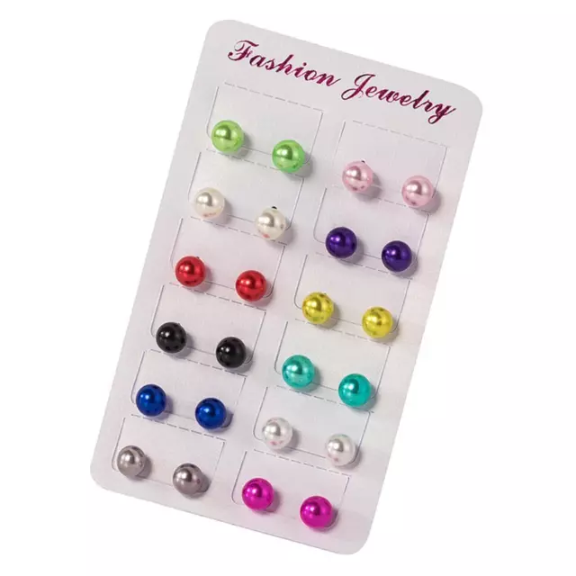 24Pcs Assorted Boho Stud Earrings Set Round Ball Earrings