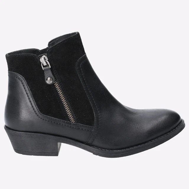Hush Puppies Isla Femmes Cuir Mode Mémoire Mousse Bottines Noir