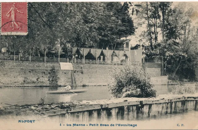 Cpa Alfort Bord De La Marne Arm De L'hermitage - 1906