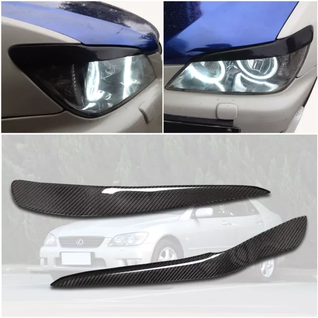 Real Carbon Fiber Eye Lid Brow Eyelids for Lexus IS IS200 IS300 Altezza XE10 C#
