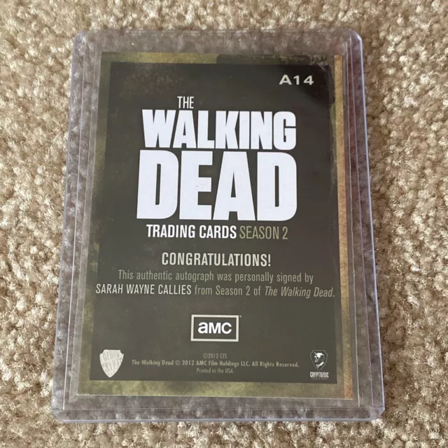 The Walking Dead Season 2 SARAH WAYNE CALLIES as LORI GRIMES Autograph Card A14 2
