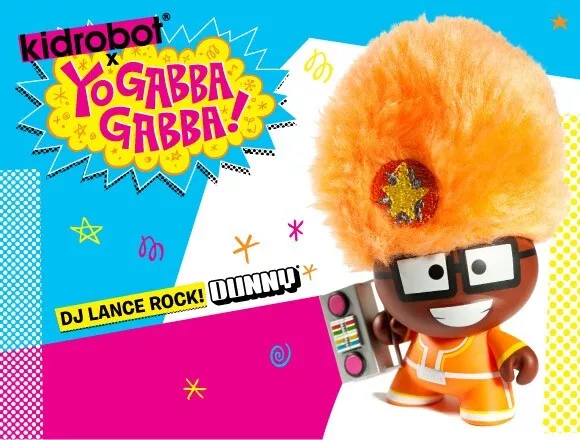 YO GABBA GABBA * Foofa * Flocked Vinyl Art Toy Signed By Dj Rock