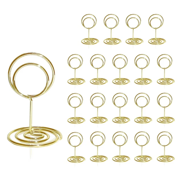 Lot De 20 Porte-Cartes En Bois Naturel Pour Numéros De Table, Cartes Nominatives, Photos Et Notes - Idéal Mariage Et Fêtes