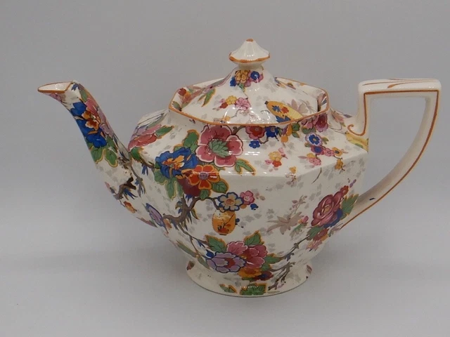 Vintage Crown Ducal Ware Chintz Festival Teapot Rare!