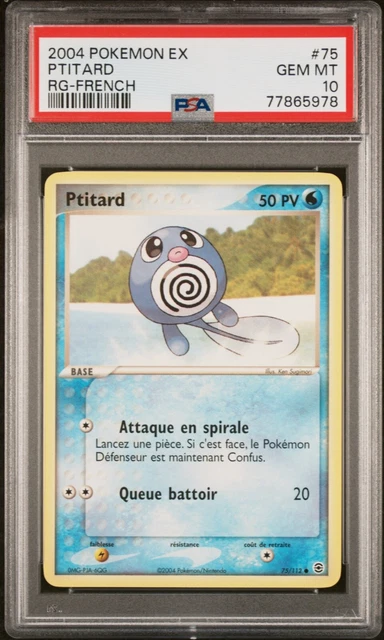 Carte Pokemon Ptitard 75/112 EX Rouge feu Vert Feuille PSA 10 💧💧