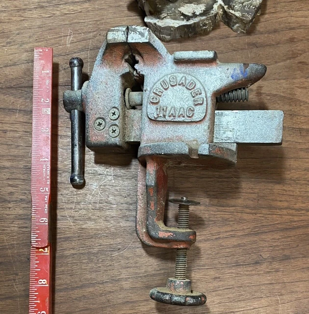 VINTAGE Antique Crusader 11AAC 2.5” VISE USA? Clamp Small Hobby Tool Workshop