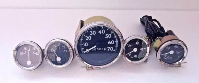 Jeep Gauges Kit - Speedometer 70 mph Willys MB Ford CJ GP Temp Oil Fuel Amp