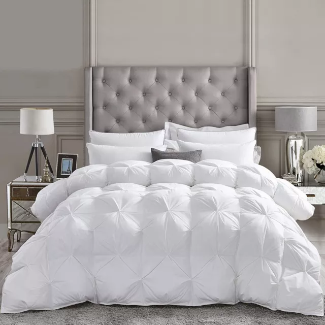 Luxurious All-Season Goose Down Feather Fiber Comforter King Size Duvet Insert,