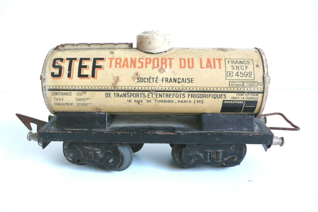 TRAINS JEP O VOITURE POSTALE À BOGIES TÔLE Lg 29 cm 1953/64 TRÈS BON ÉTAT