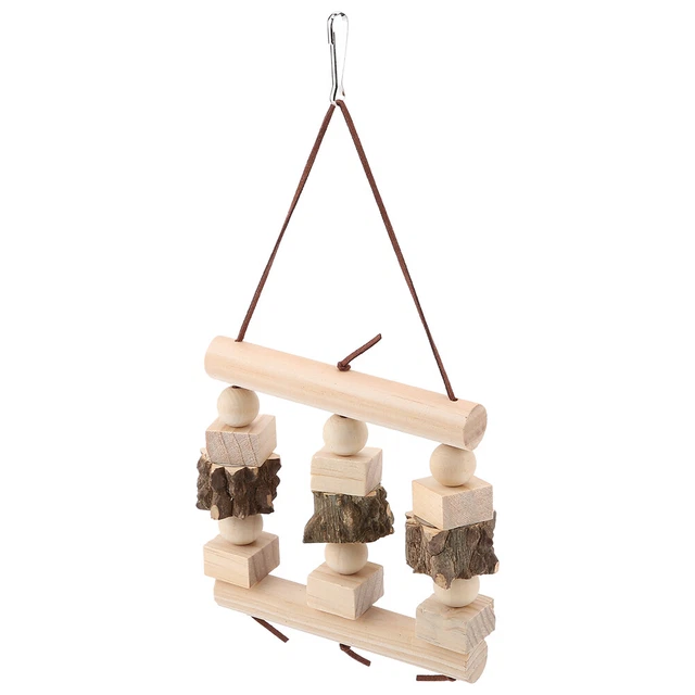 Holzblock Vogel Papagei Barsch Stand Swing Kauen Spielzeug Vogelkäfig Dekoration