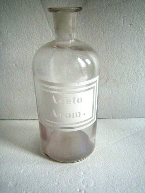 Bottiglia Farmacia "Aceto Arom." Vaso Flacone Materiale Didattico Laboratorio