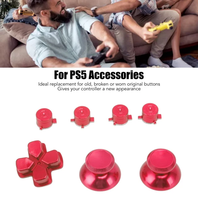 (Red)Game Controller Button Repair Kit Aluminum DPad Repair Kit Game Controller