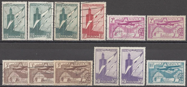 France Colonie Maroc Poste Aérienne Entre Les Pa N°43/49 Neuf * Mh Et Oblitéré
