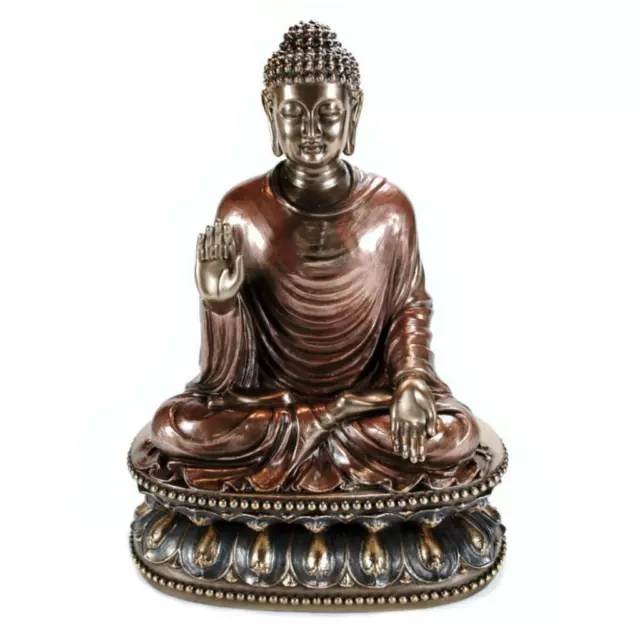 Bouddha Statue 9 " Shakyamuni Bouddhiste Icon Bronze Résine Haute Qualité