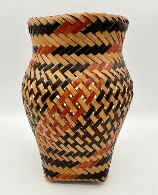 Estate Vintage Eva Wolfe Native American Cherokee Indian Rivercane Basket