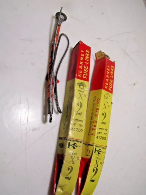 ✌ 2) New Kearney 41200 Fuse Link Type X 2 Amp Lot Of 2