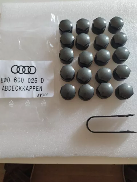 20 pièces Original Audi Bouchons Vis Gris Couvercles pour Ecrou cache boulons