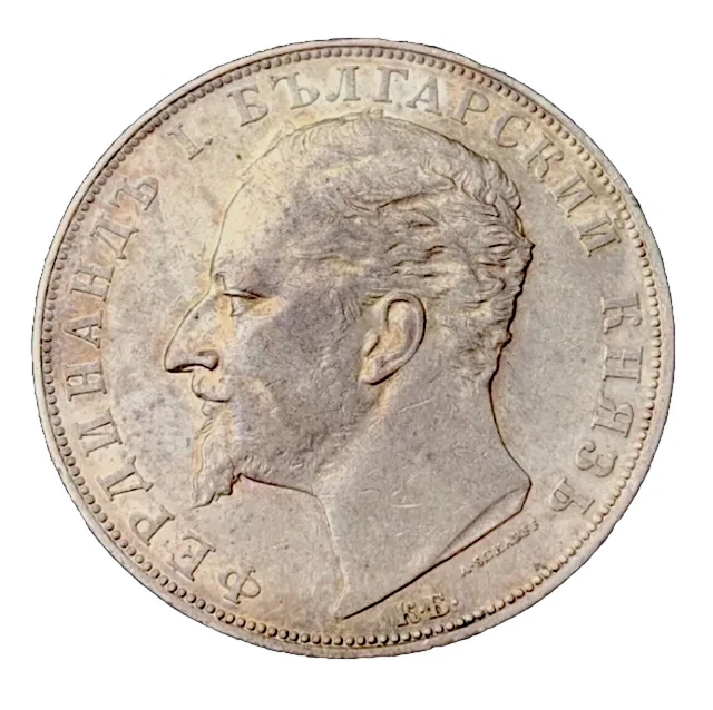 5 Lewa 1894  Bulgarien Ferdinand I. Silbermünze