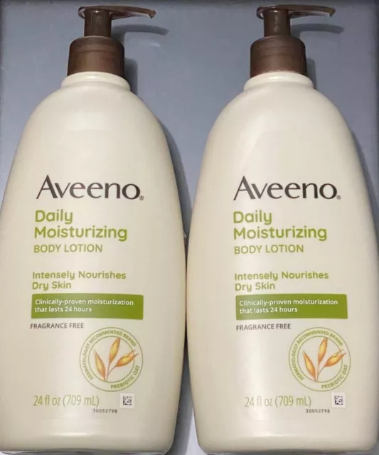 Aveeno Daily Moisturizing Lotion Nourishes Dry Skin Fragrance Free-24oz (2-PACK)