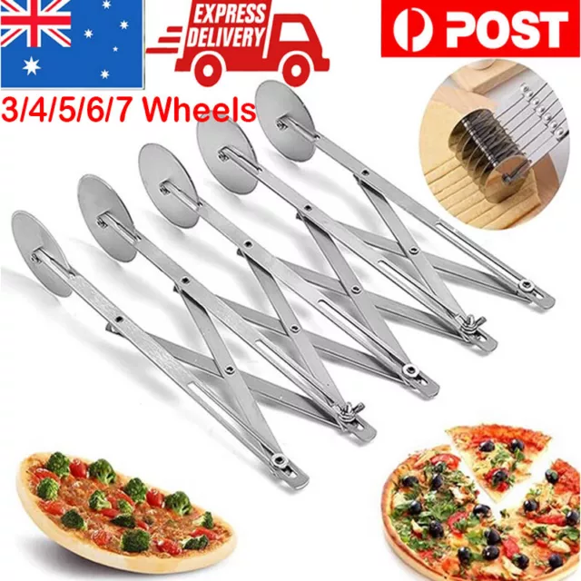3-7 Wheel Pizza Cutter Dough Divider Blade Stainless Steel Pastry Baking Cutting