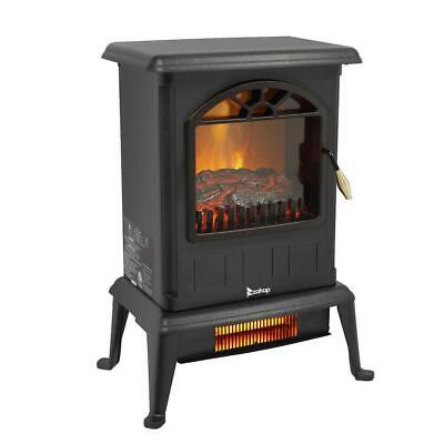 ZOKOP 1500W Free Standing Electric Fireplace Space Heater Fire Flame Stove Home