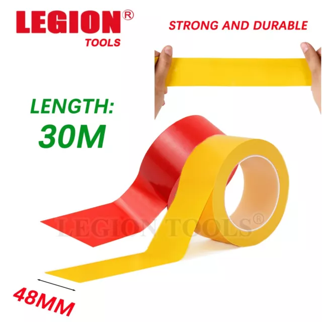 2 PC PVC 60m Duct Tape x 48mm Hazard Warning Multiple Use - 3 Colours 3