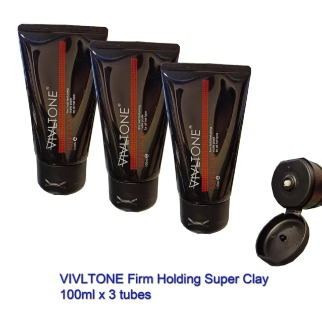 VIVLTONE Hair Styling Molding Clay Firm Hold Texturising Matte Paste 100ml x 3