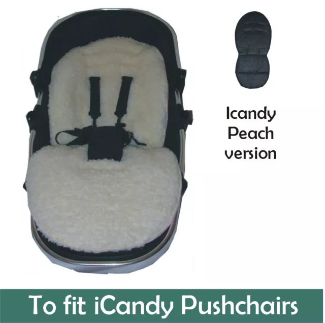 Jillyraff Padded  Seat Liner to fit iCandy Peach pushchairs in Faux Lambs Fleece