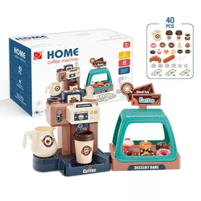 Kids Pretend Kitchen Coffee Machine Model Accessories Drink Making House Toy