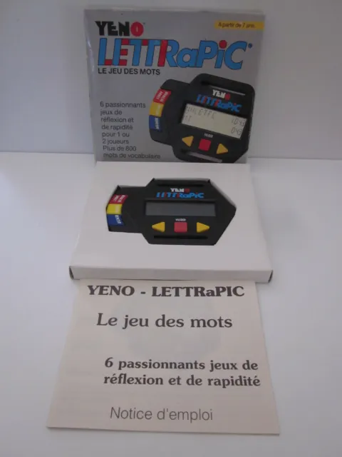 Jeu Electronique Console Game Yeno Lettrapic N° 00204 Jeu De Mots Vintage 1992