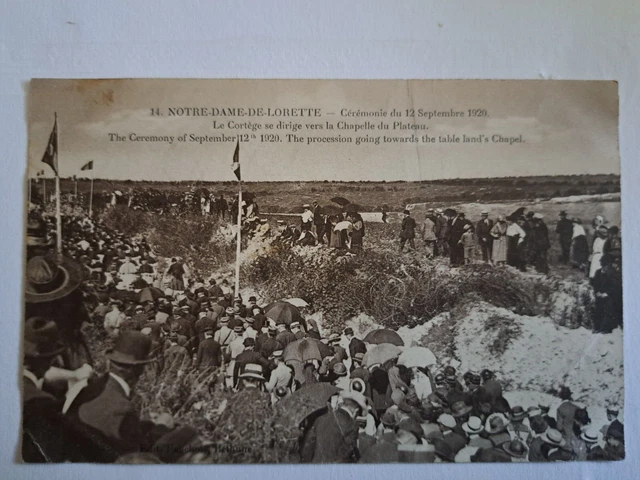 CPA notre dame de Lorette cérémonie du 12 septembre 1920 dept-62