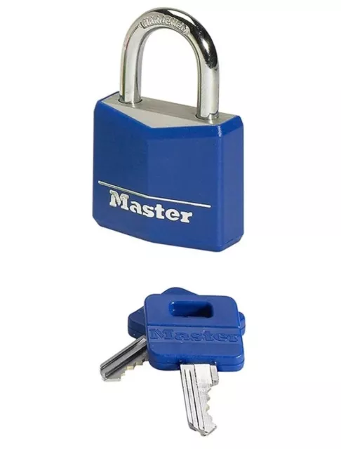 cadenas casier Master Lock Cadenas à Clé en Aluminium Massif recouvert de Vinyle